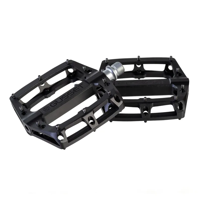 Gusset Slim Jim CNC Aluminium Pedals - Stealth Black-1