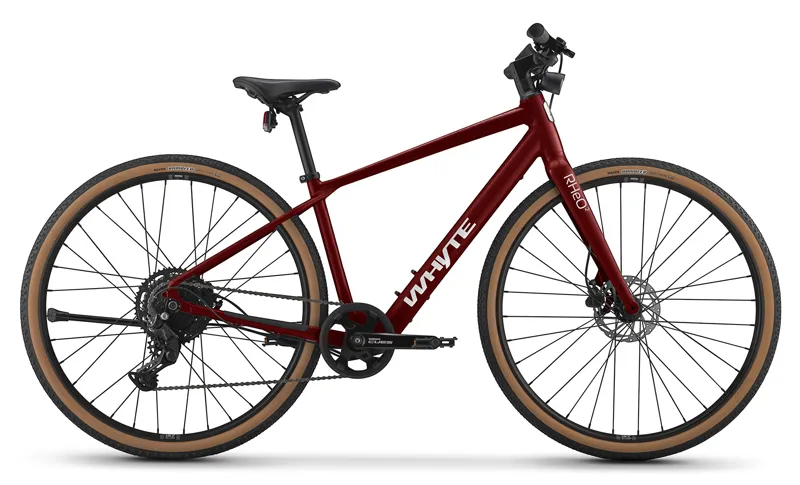 Whyte Rheo 2 Electric Hybrid Bike in Metallic Deep Cherry
