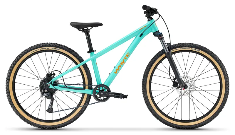 Whyte Secta 26 Hardtail Junior Mountain Bike in Aqua with Coral Orange