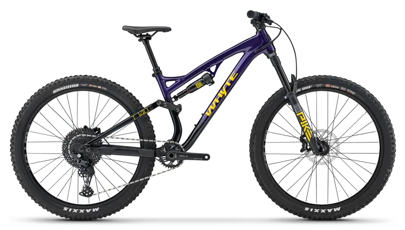 Whyte T-140 27 Junior Trail Full Suspension Bike in Purple with Black